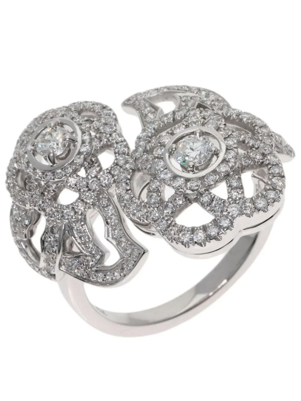 Chanel Camellia Diamond 53 Ring 18K White Gold
